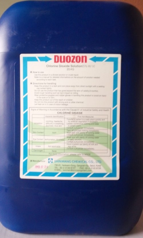 Chlorine Dioxide lỏng 5% xử lý đầm tôm, clorin làm sạch hải sản